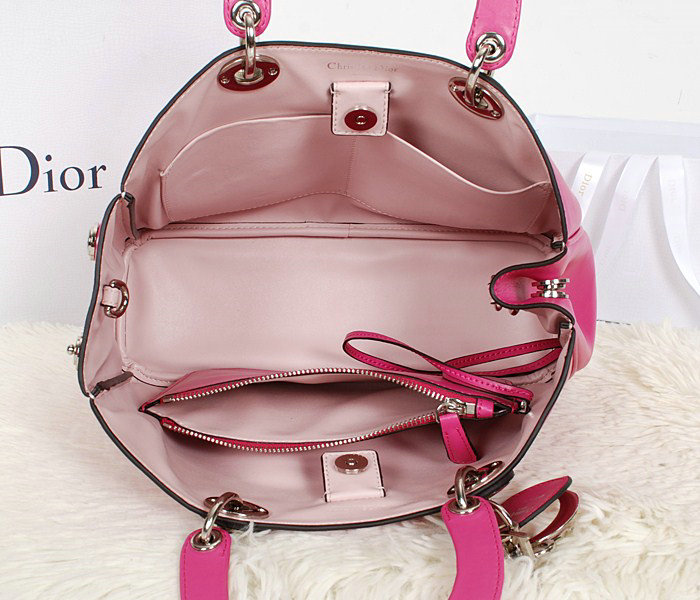 small Christian Dior diorissimo calfskin leather bag 0902 rosered